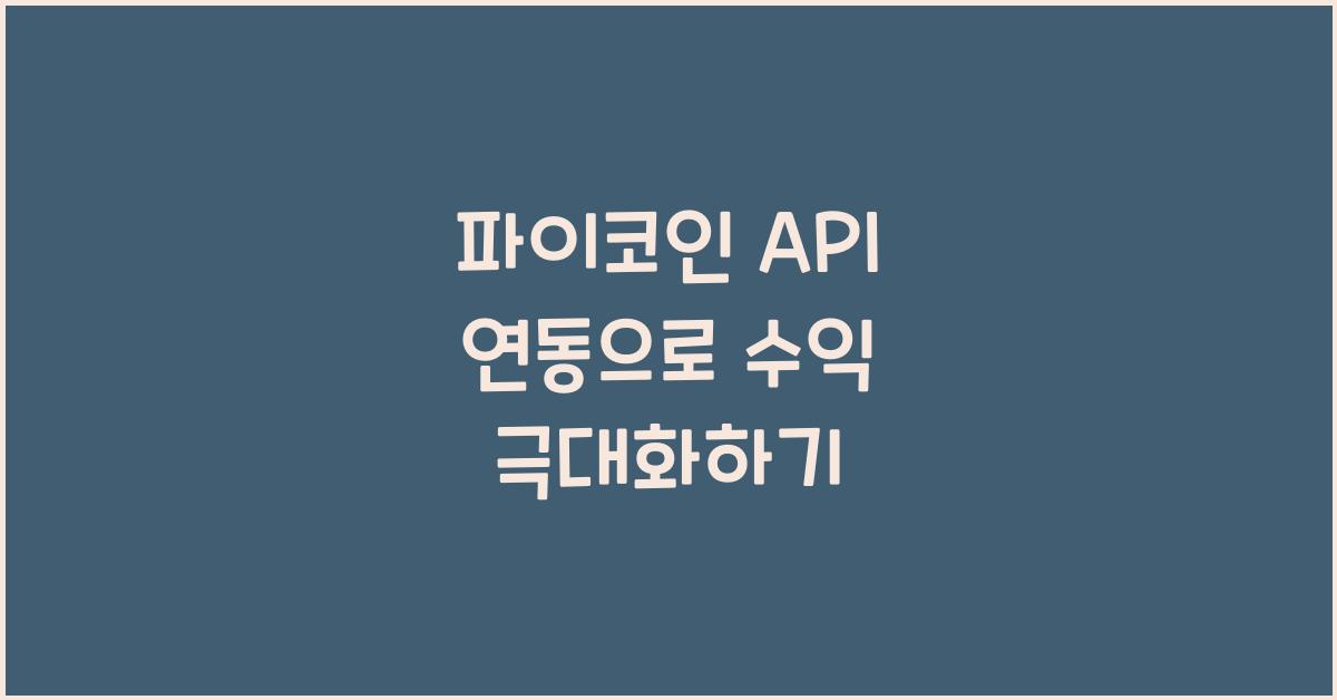 파이코인 API 연동