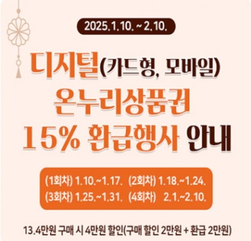 디지털 온누리상품권 설 맞이 행사 이벤트