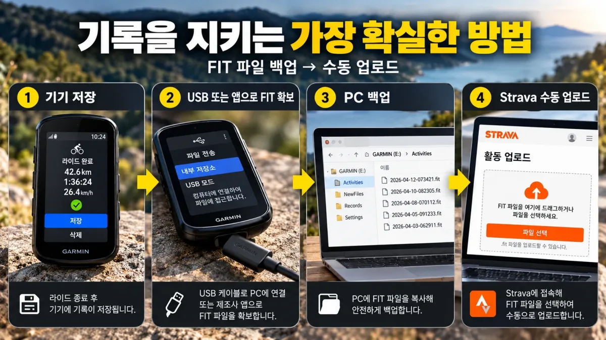 자전거 속도계 FIT 파일 백업 PC Activities 폴더 확인 및 스트라바 수동 업로드 과정