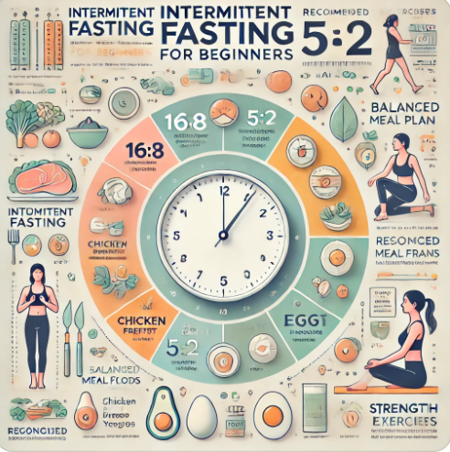 간헐적 단식 가이드를 시각적으로 정리한 표