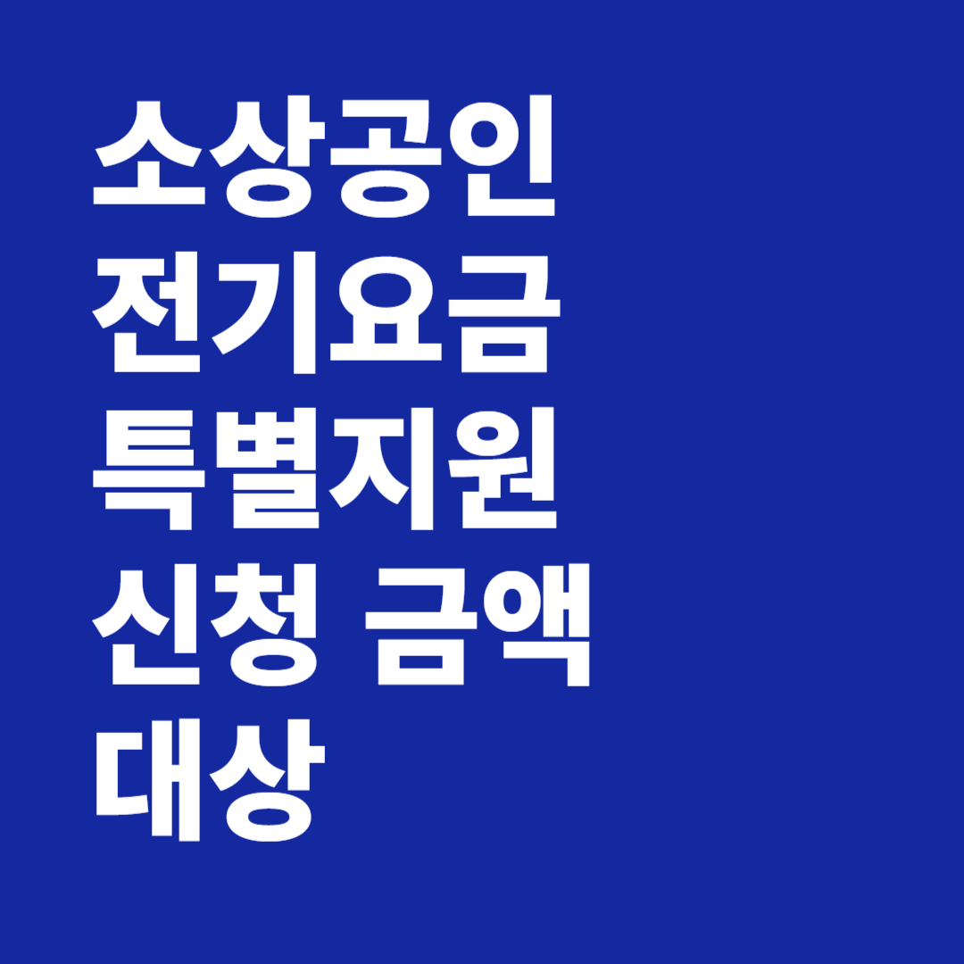 소상공인 전기요금 특별지원