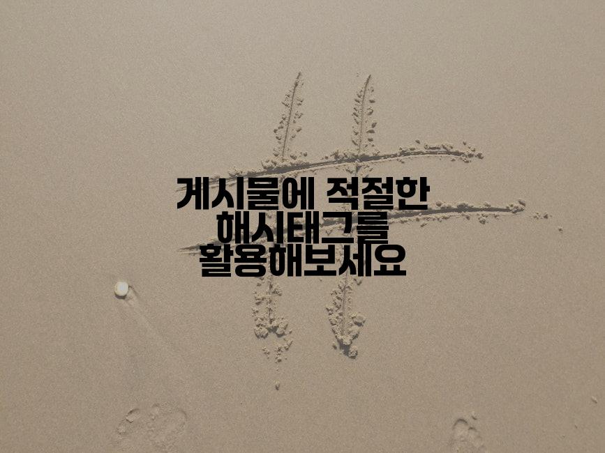 게시물에 적절한 해시태그를 활용해보세요