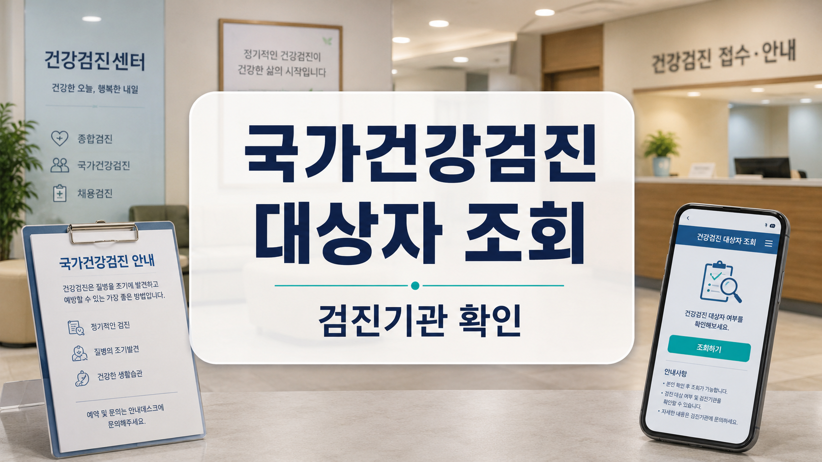 국가건강검진 대상자 조회방법과 국민건강보험 검진기관 확인 기준 안내 이미지