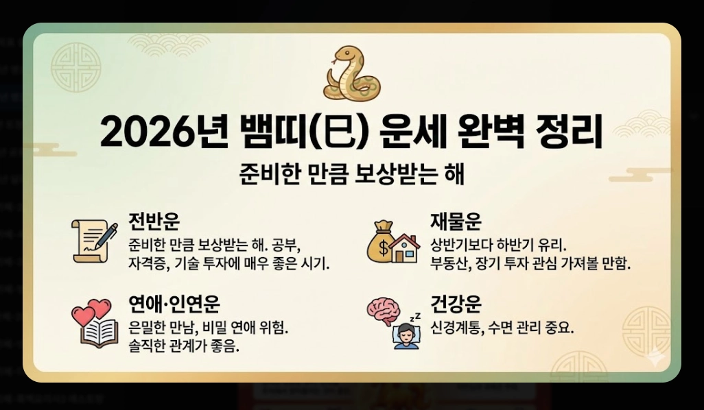 2026년 병오년 새해 운세 완벽 정리