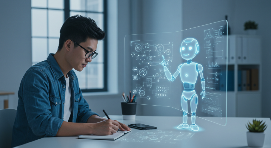 AI와 협력하여 일하는 이미지