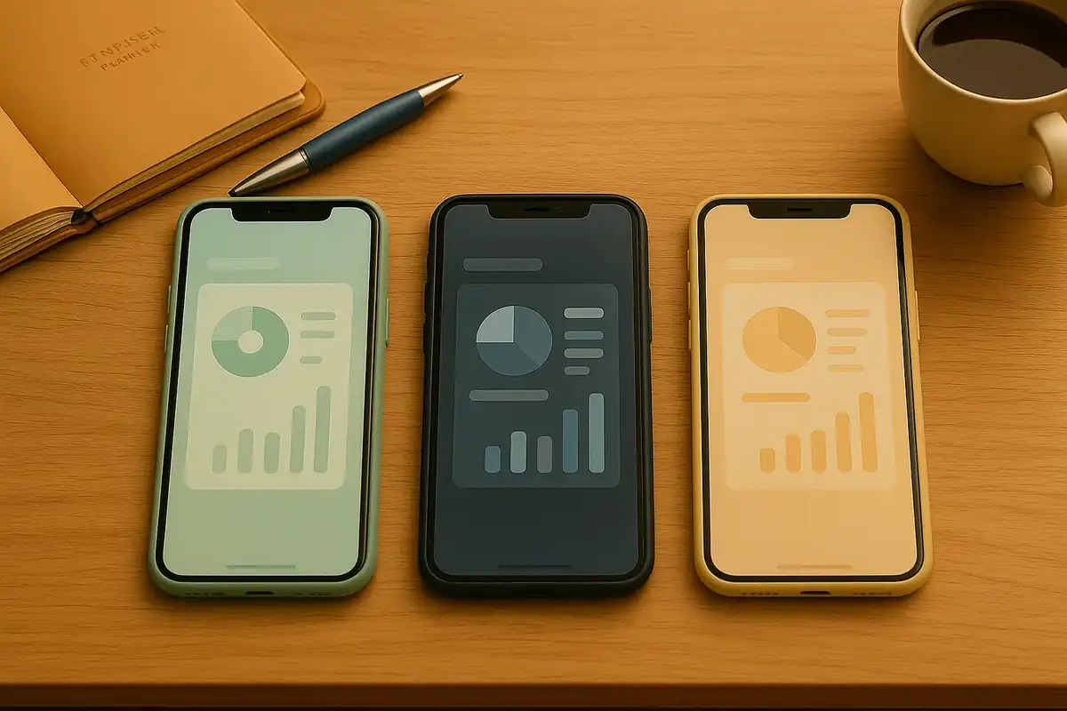 모바일 금융 대시보드 세 화면