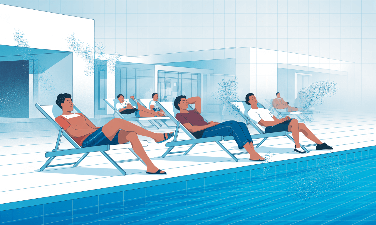 발톱무좀-원인-수영장-모습