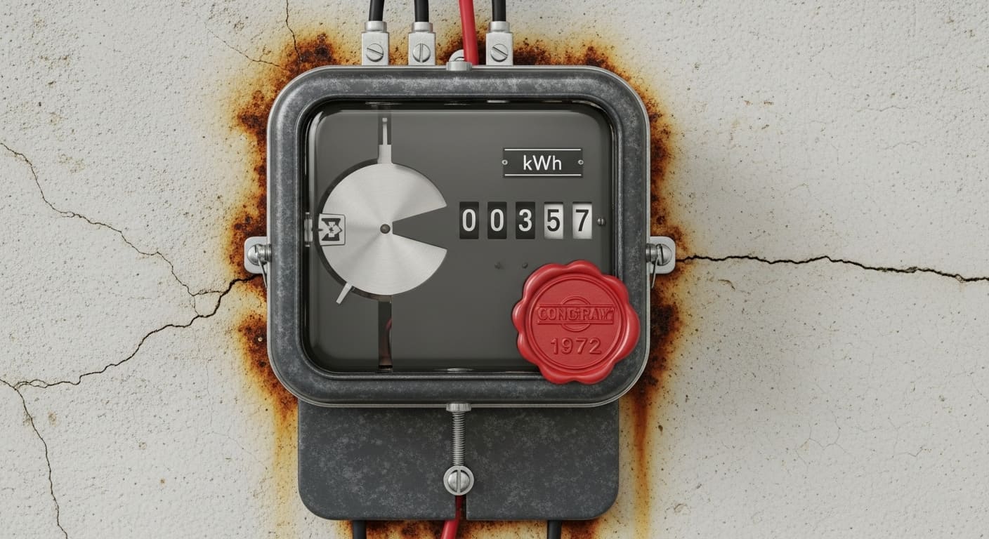 전력 사용량을 기록하는 전기 계량기 모습