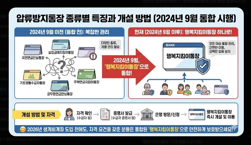 일반통장 vs 압류방지통장 차이 보호 금액 및 개설 조건 비교표 (2026년)