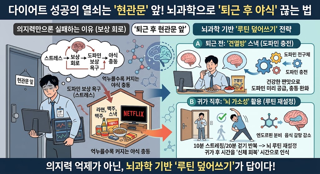 퇴근 후 야식 끊기 이미지