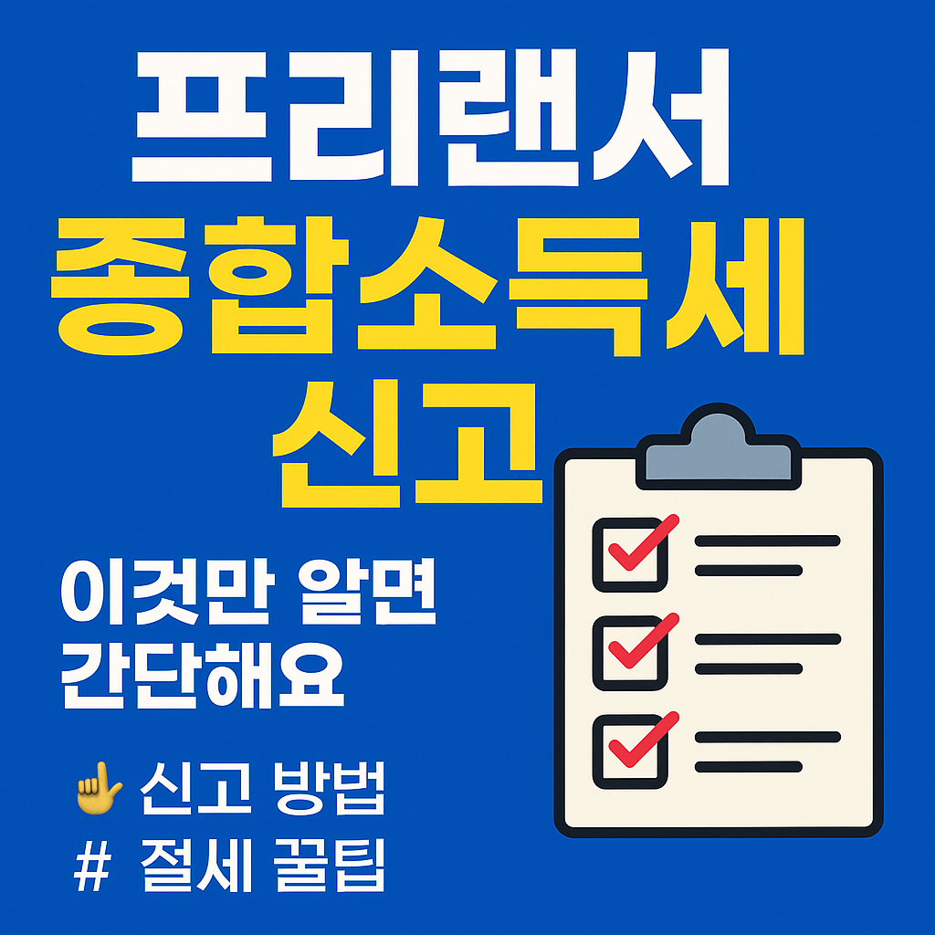 2025 프리랜서 종합소득세 신고(+절세 꿀팁, 신고방법)