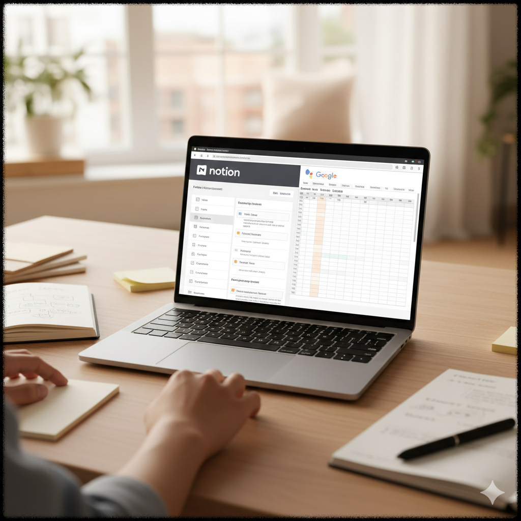 디지털 템플릿을 기획하고 설계하는 모습