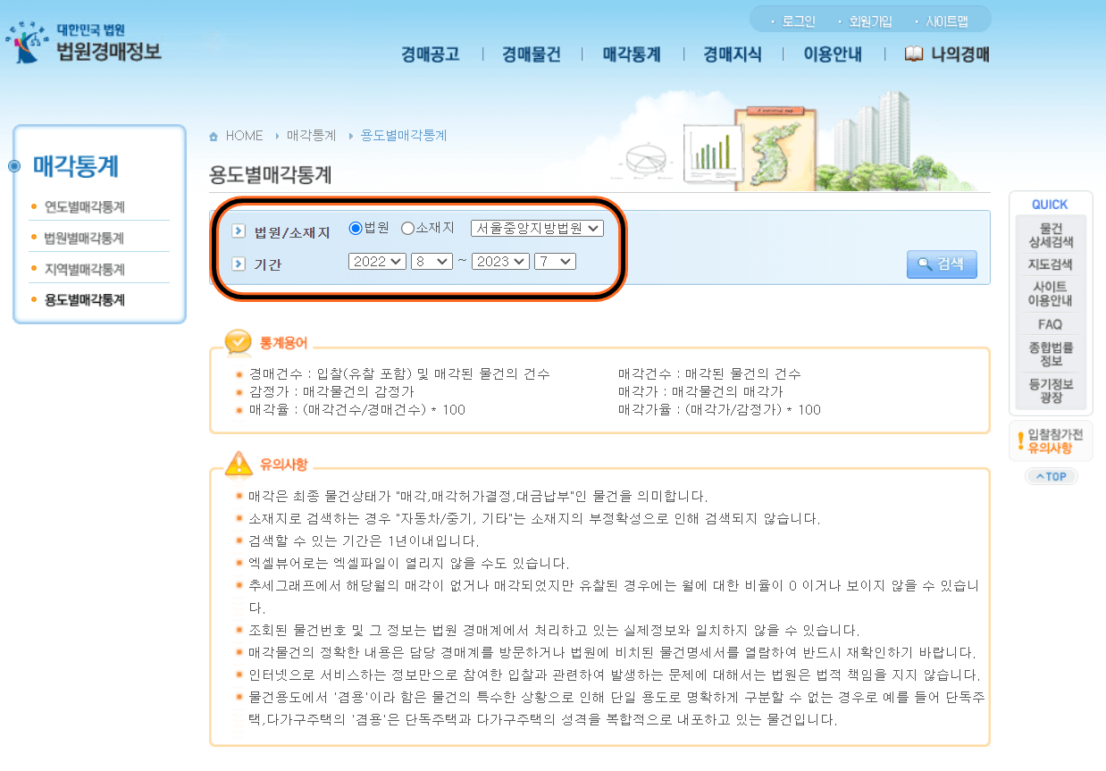 경매 낙찰가율(매각가율) 계산 및 확인 방법3