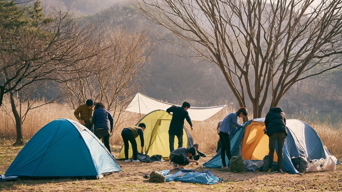 캠핑 초보라 역할을 못 할까 걱정하는 모습