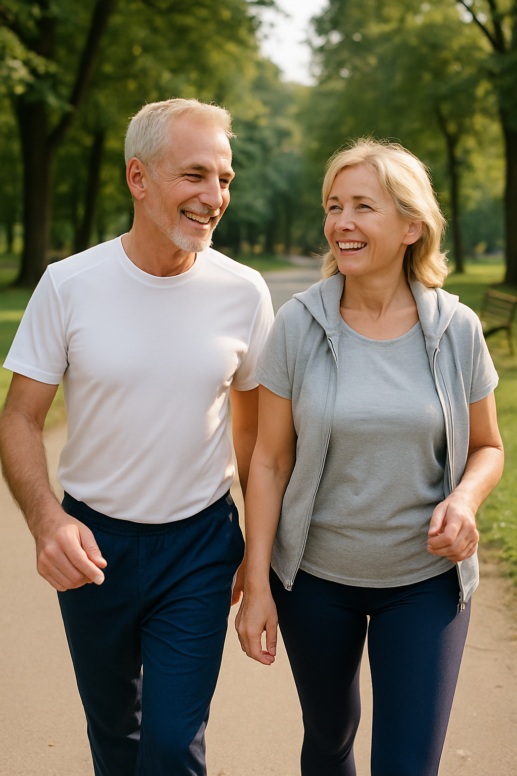 부부가 같이 걷는 모습