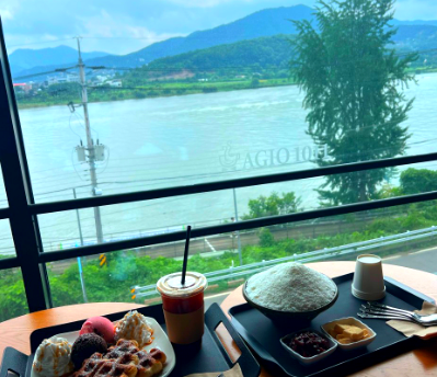 카페 아지오 1011의 빙수와 와플