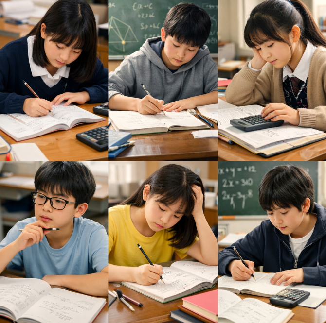 수학 공부하는 아이들 2
