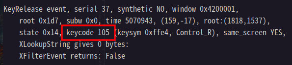 xev keycode 확인