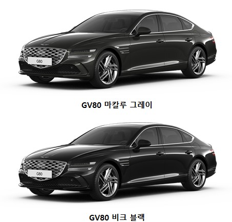 G80 가솔린 2.5 터보 / 가솔린 3.5 터보 외장 색상비교