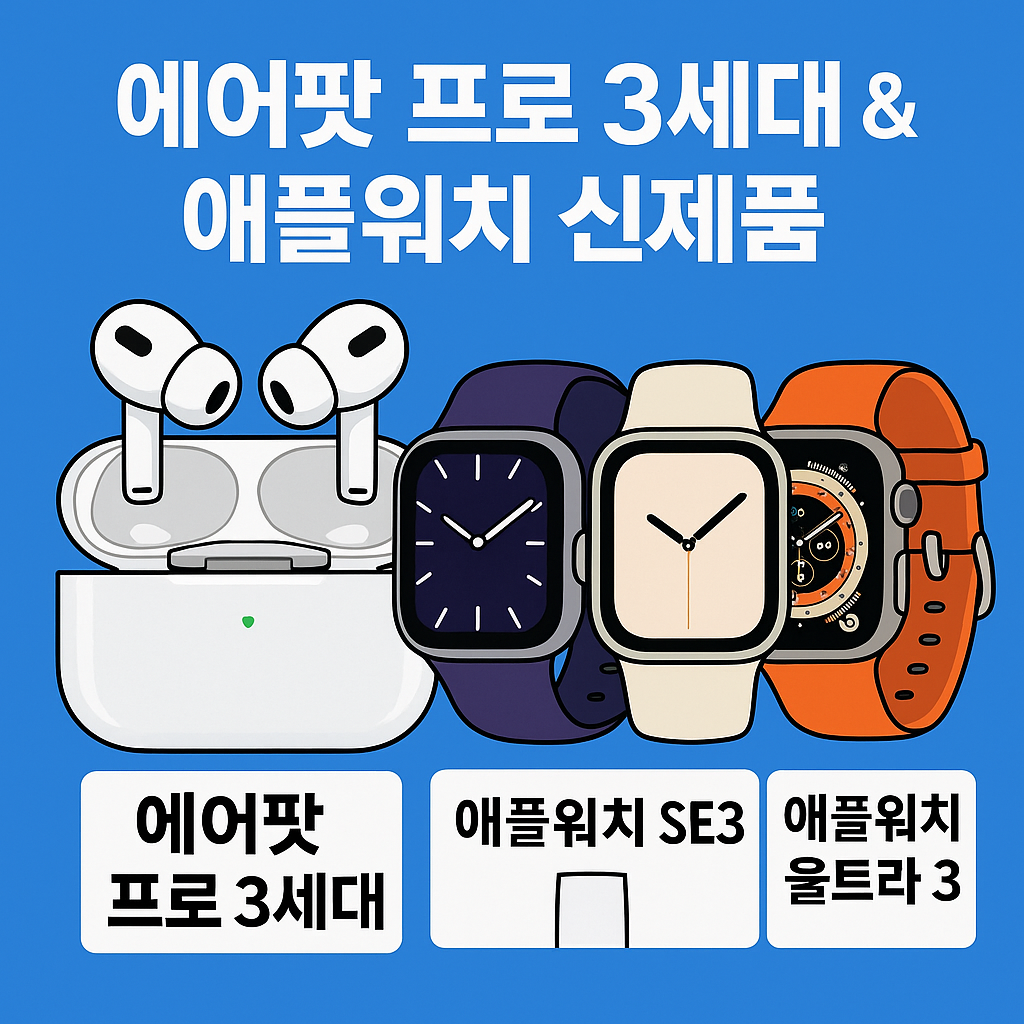 에어팟 프로 3세대 ❘ 애플워치 11 ❘ 애플워치 울트라3 ❘ 애플워치 SE3 2025 신제품 총정리 (가격·스펙·후기·리뷰)