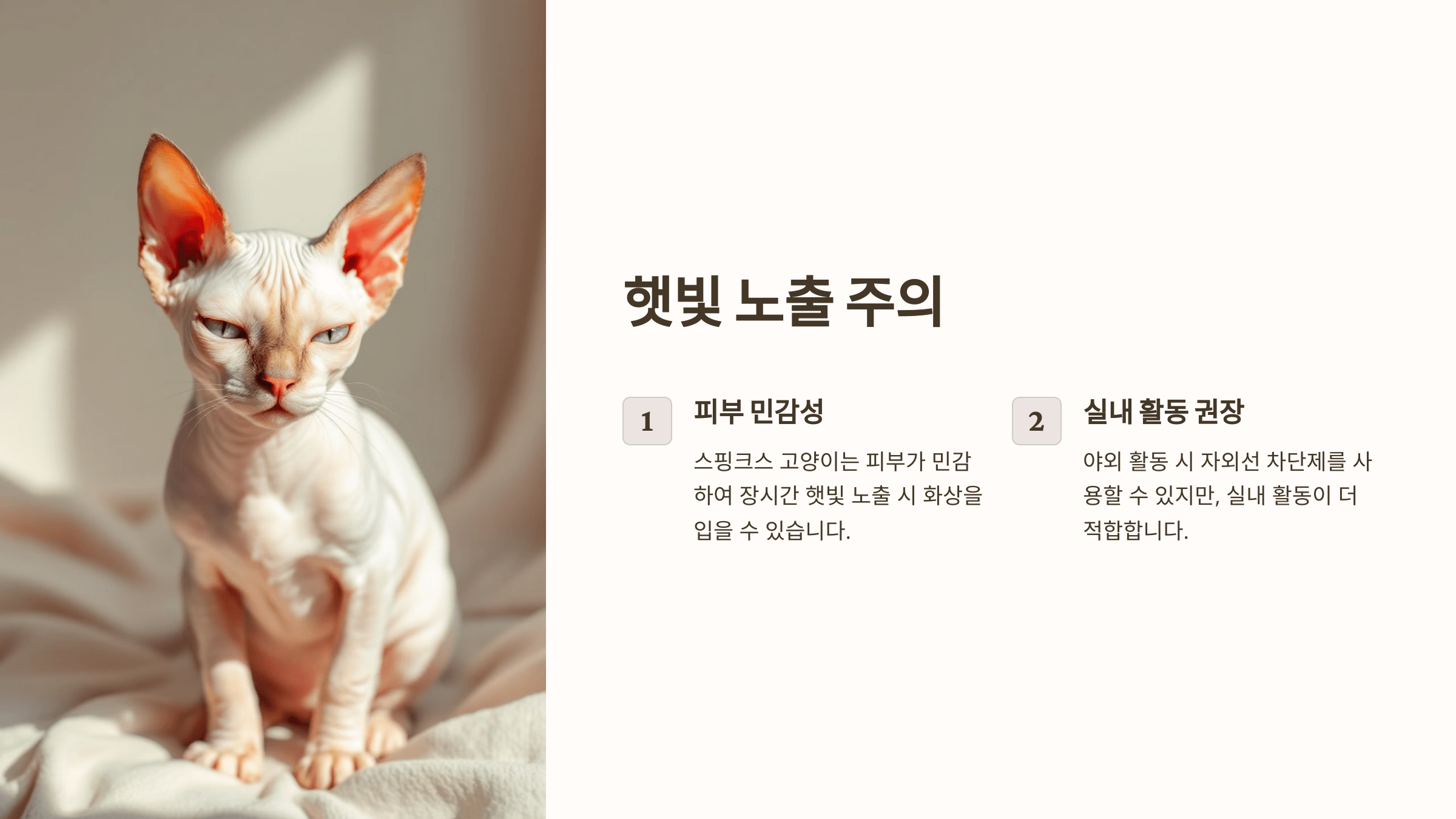 스핑크스 고양이 사진입니다.
