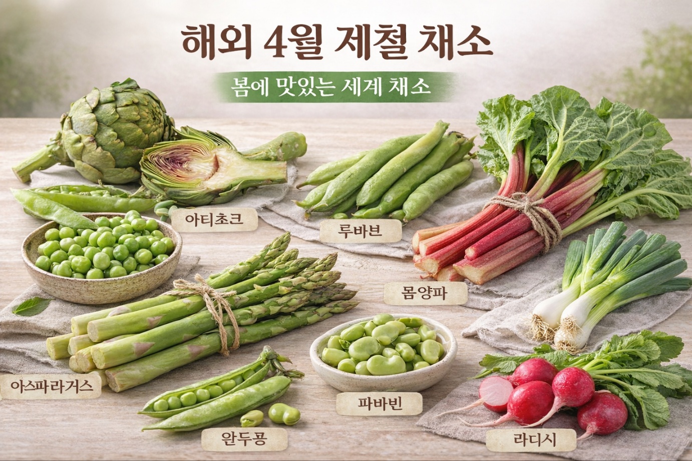 해외 4월 제철 채소 7가지 봄에 맛있는 세계 채소