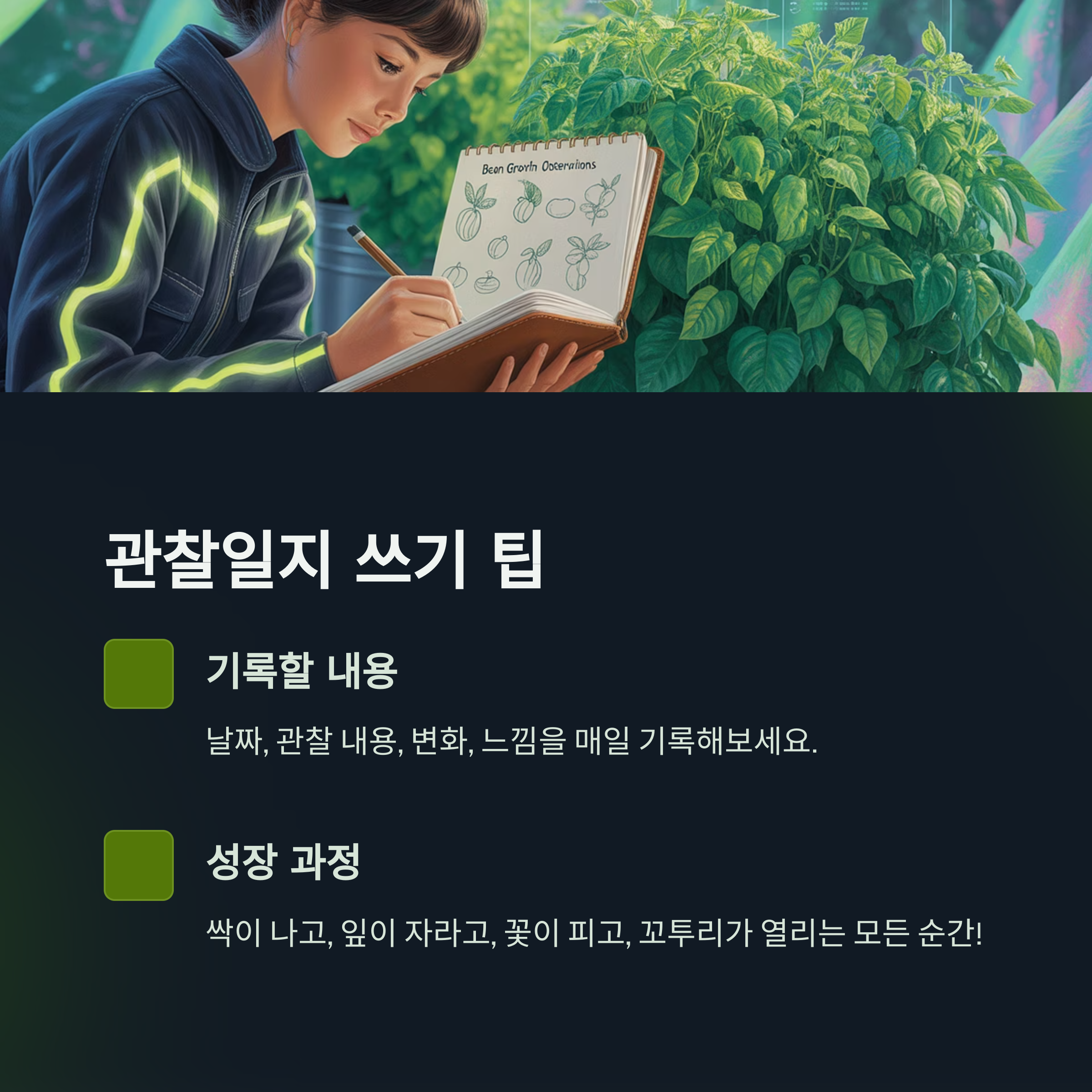 강낭콩 키우기의 묘미, 관찰일지 쓰기 팁