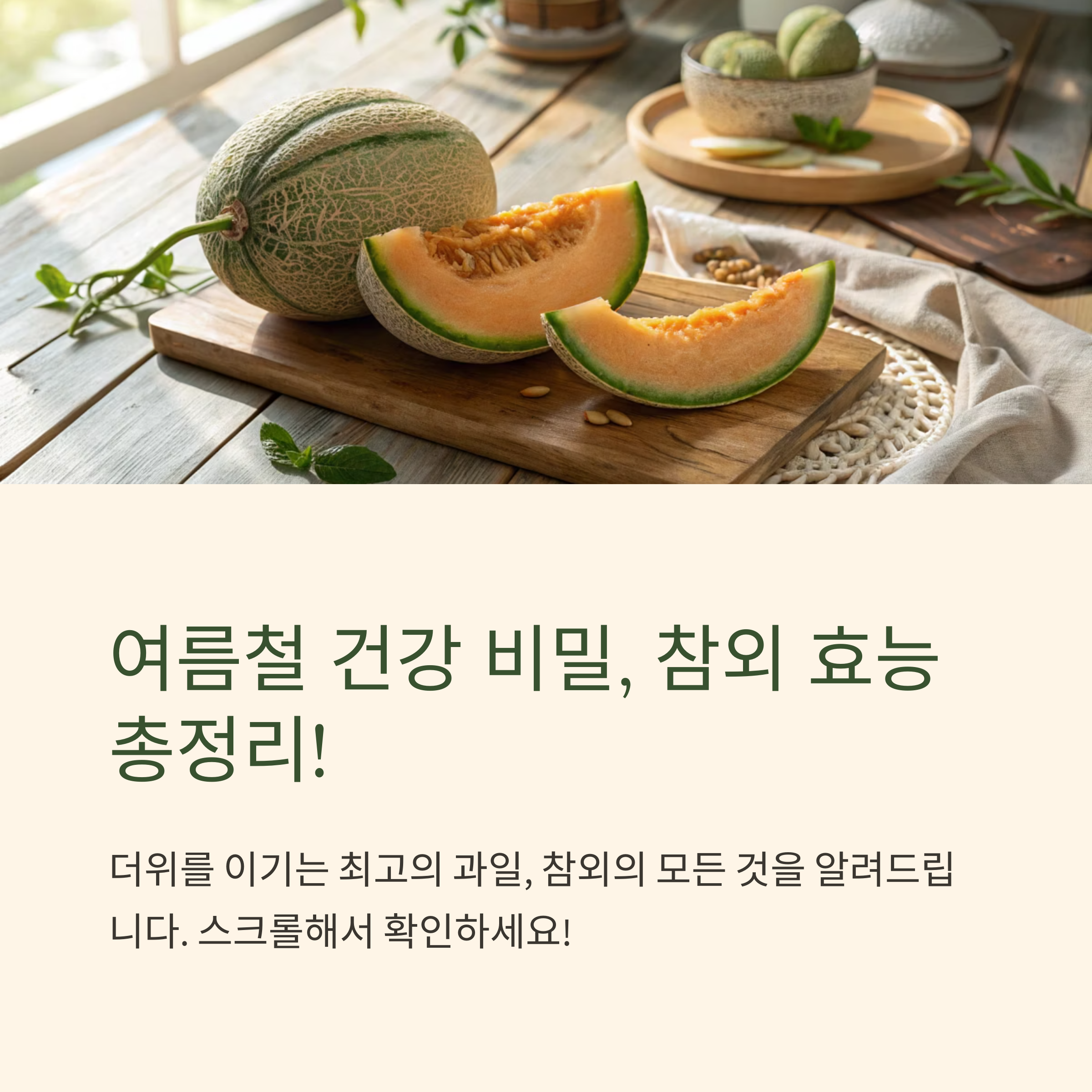 참외효능과부작용 알고 먹는 건강정보