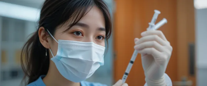 DNA 주사 준비 중인 간호사