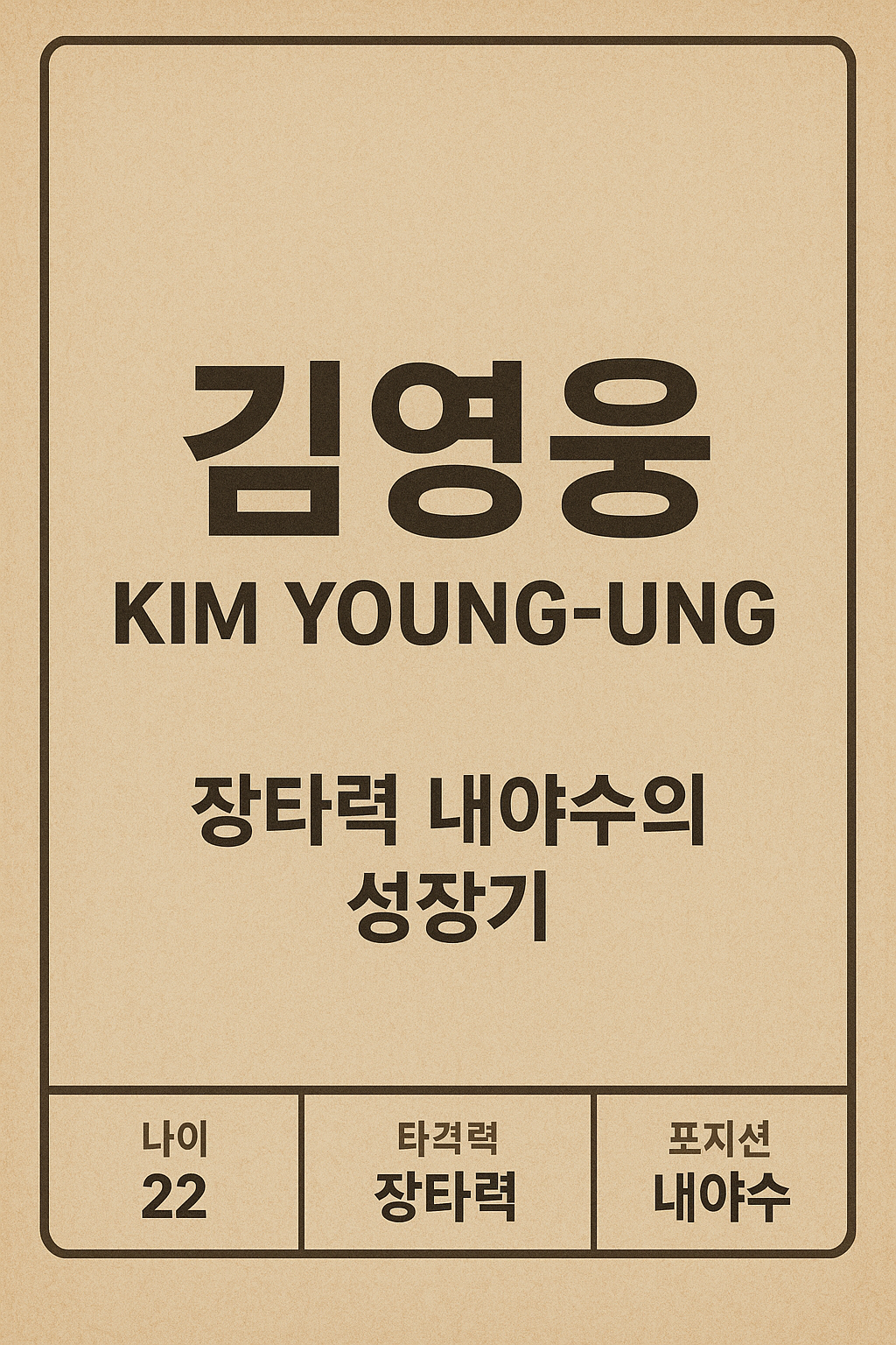 김영웅 프로필 삼성 라이온즈 유망주, 장타력 내야수의 성장기