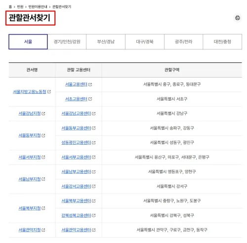 관할서 찾기