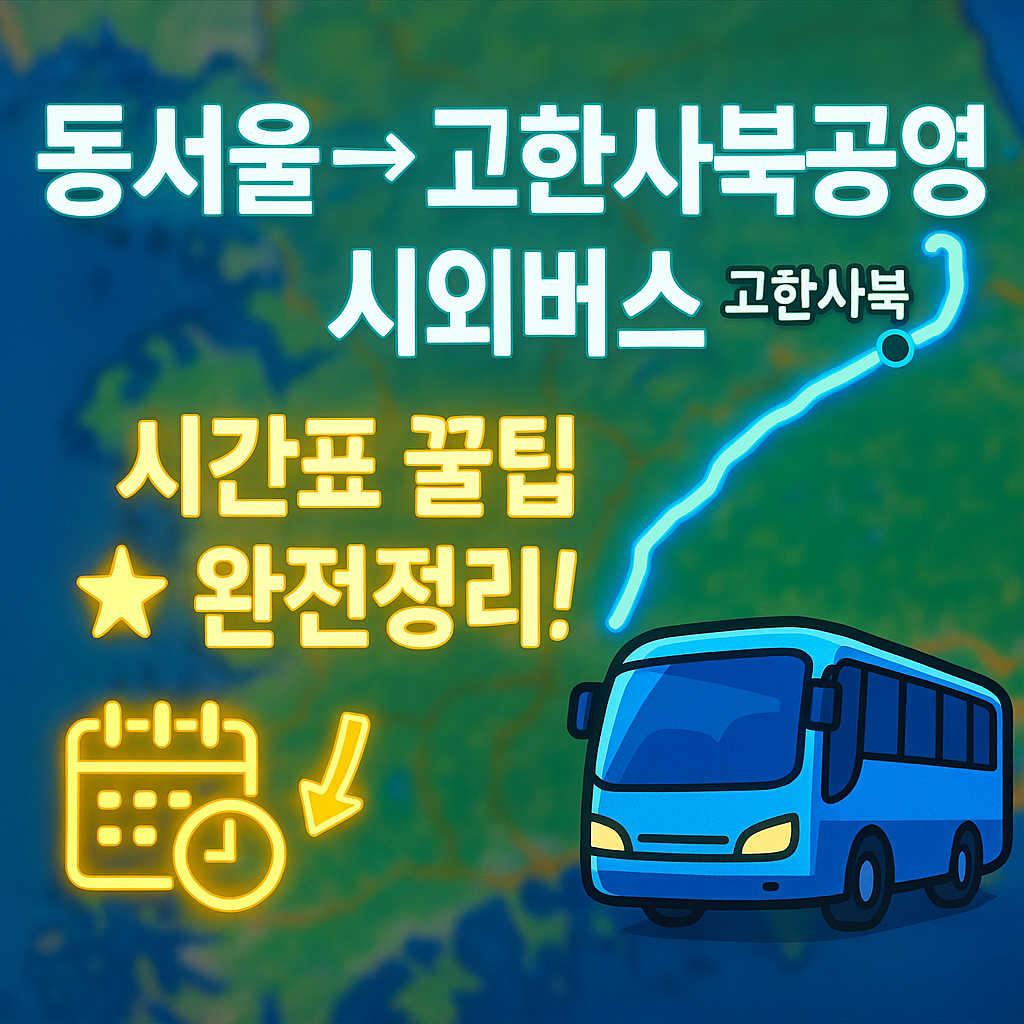 동서울터미널 → 고한사북공영 시외버스 노선 시간표 꿀팁