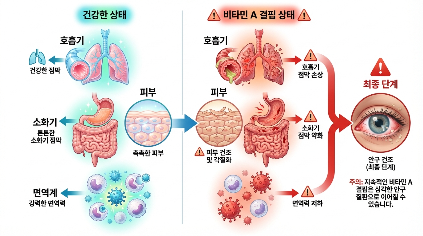 비타민A 부족하면 눈보다 먼저 망가지는 것