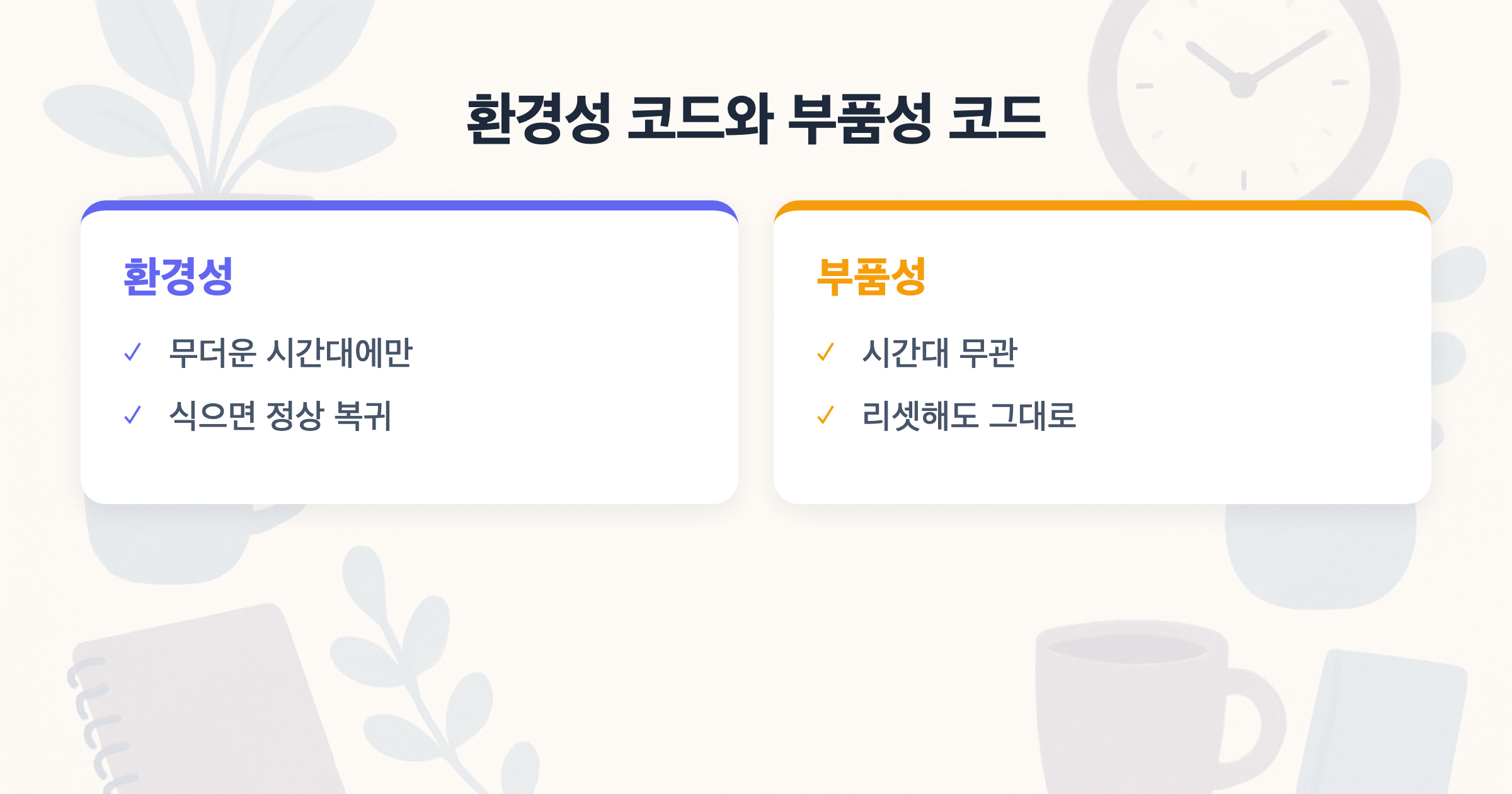 환경성 코드와 부품성 코드 환경성 vs 부품성