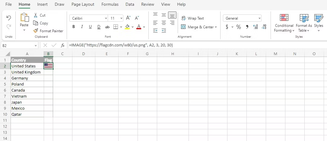 미국 국기가 보임