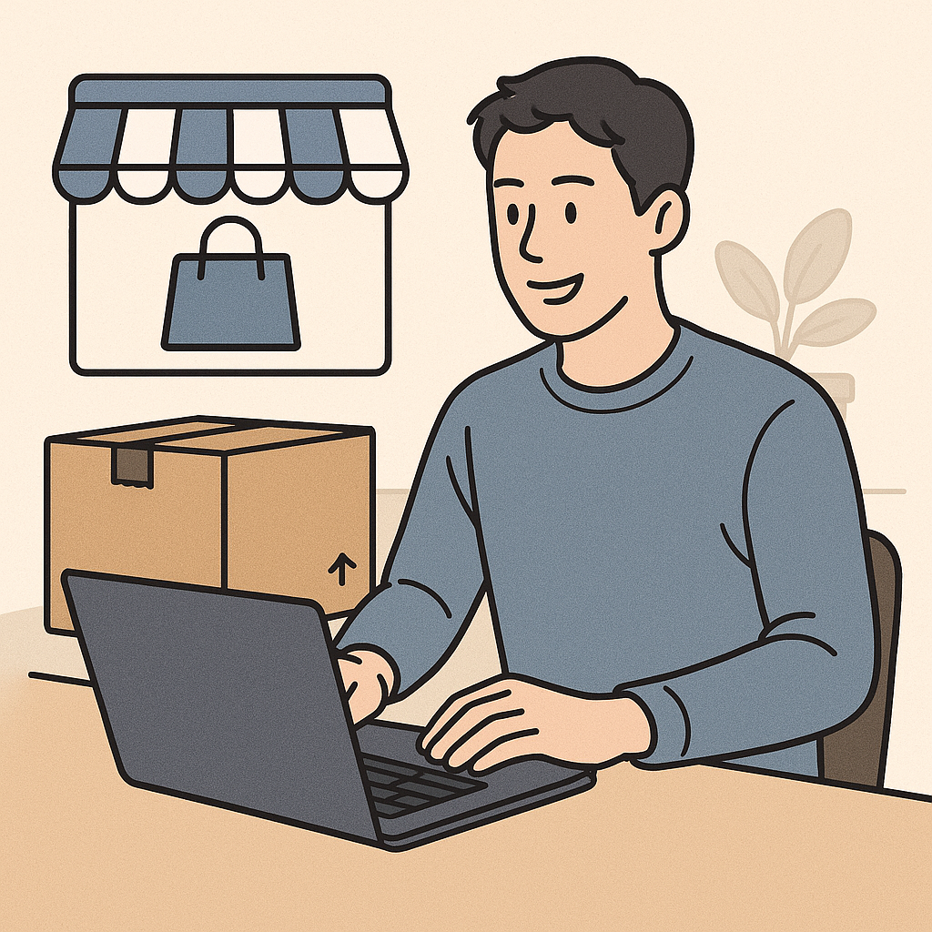 노트북하는 남성이미지,부업하는 블로거