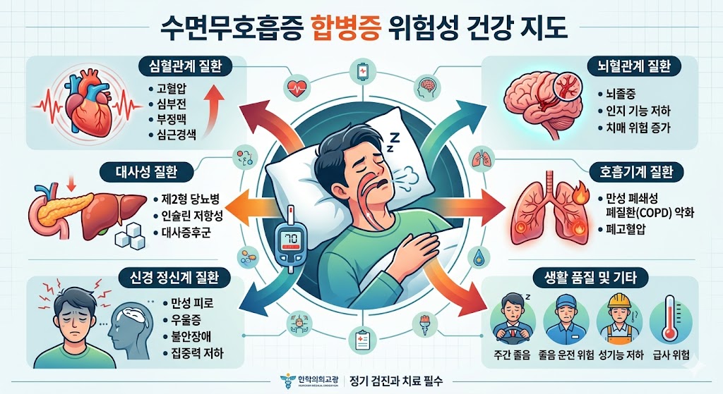 수면무호흡증 합병증 위험성 건강 지도 이미지