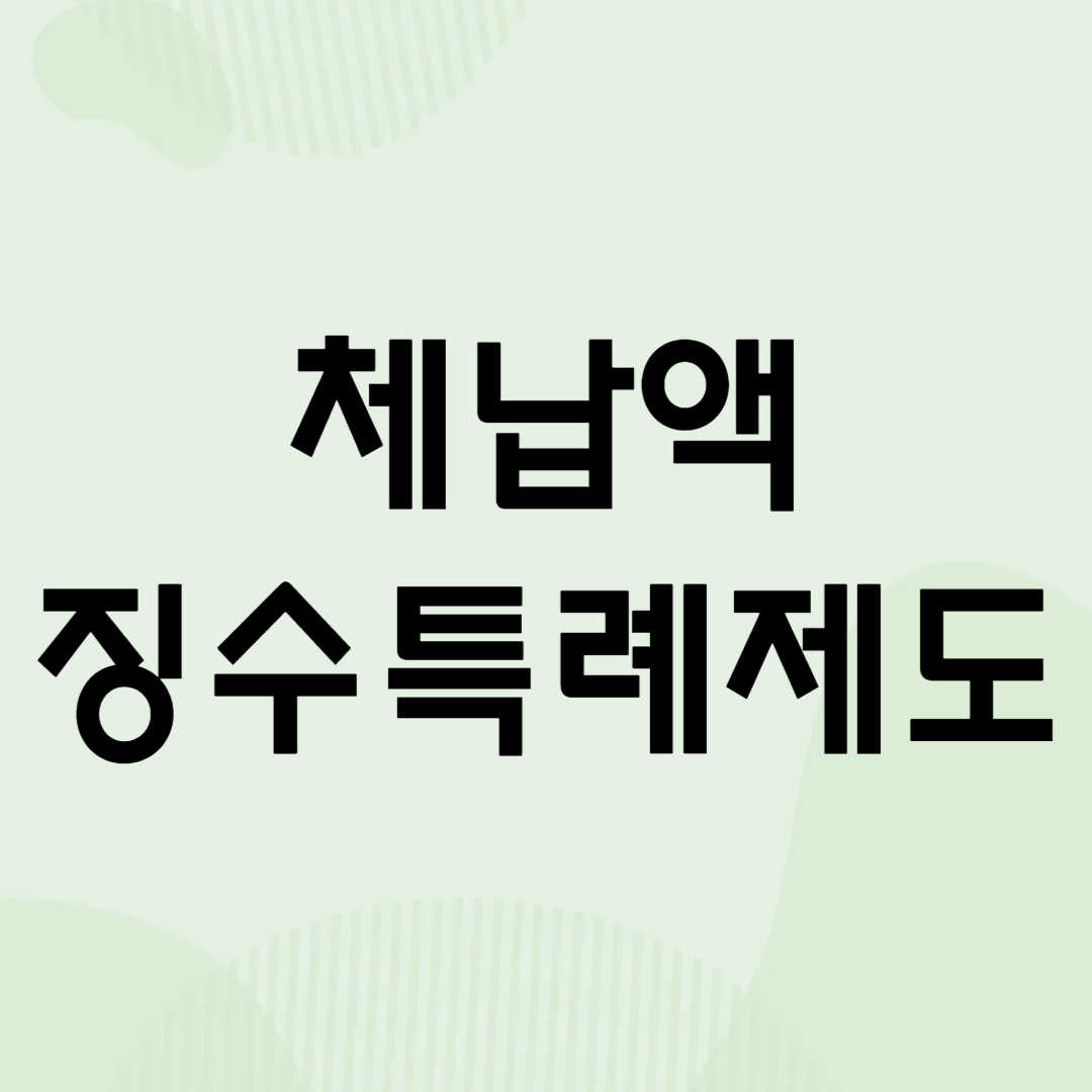 체납액 징수특례제도