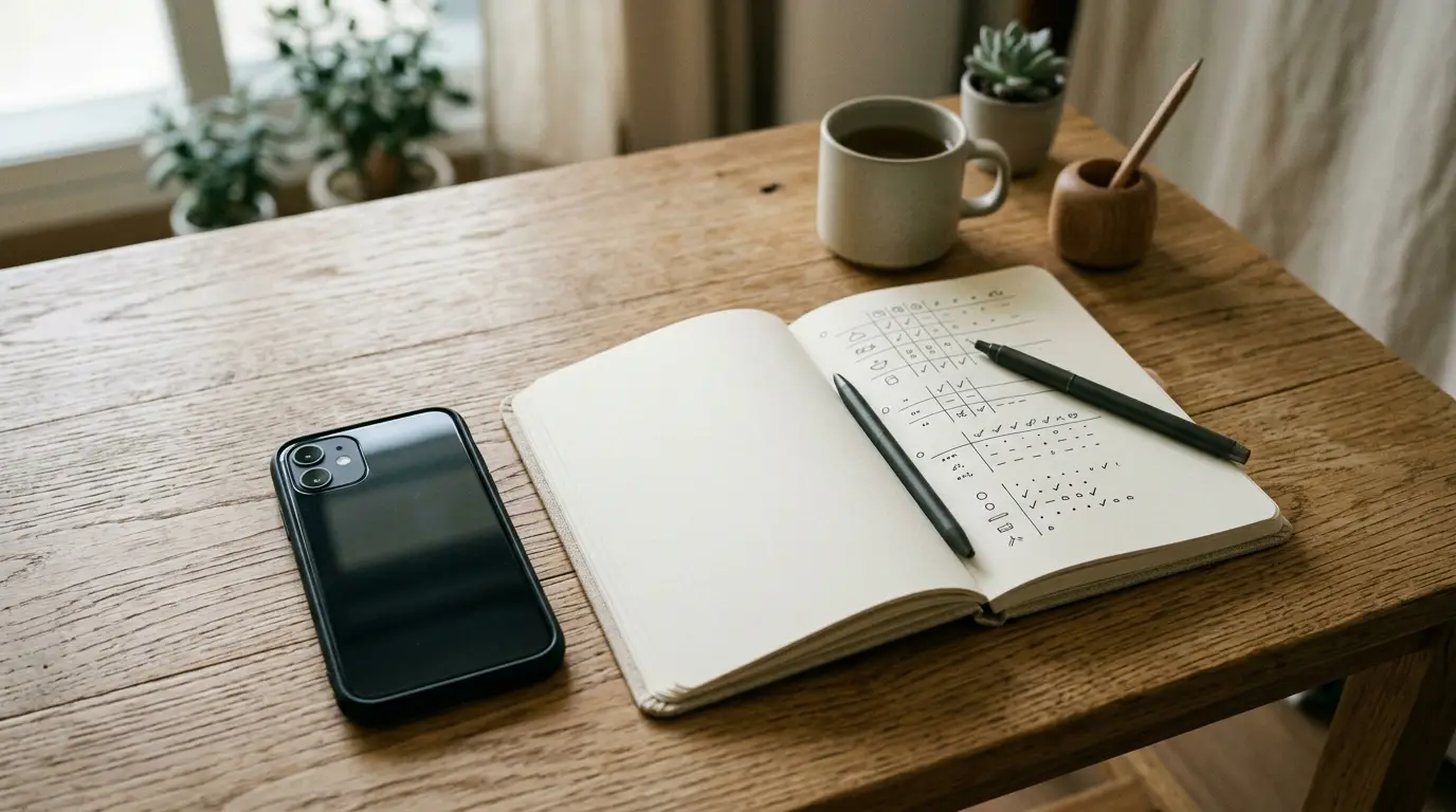 통풍 증상 발생일과 식사 내용을 기록하는 스마트폰 메모 화