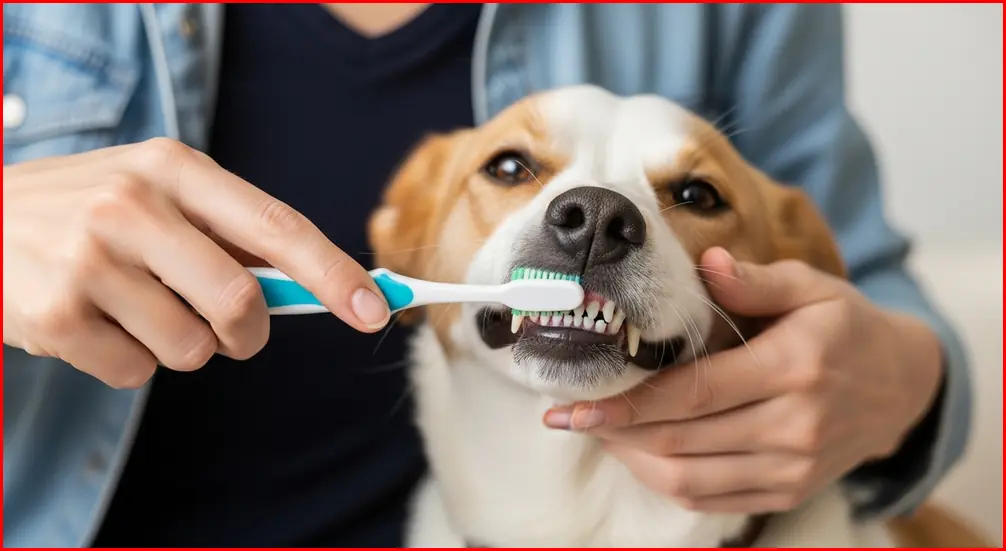 강아지 치아 건강을 위한 데일리 양치질 모습