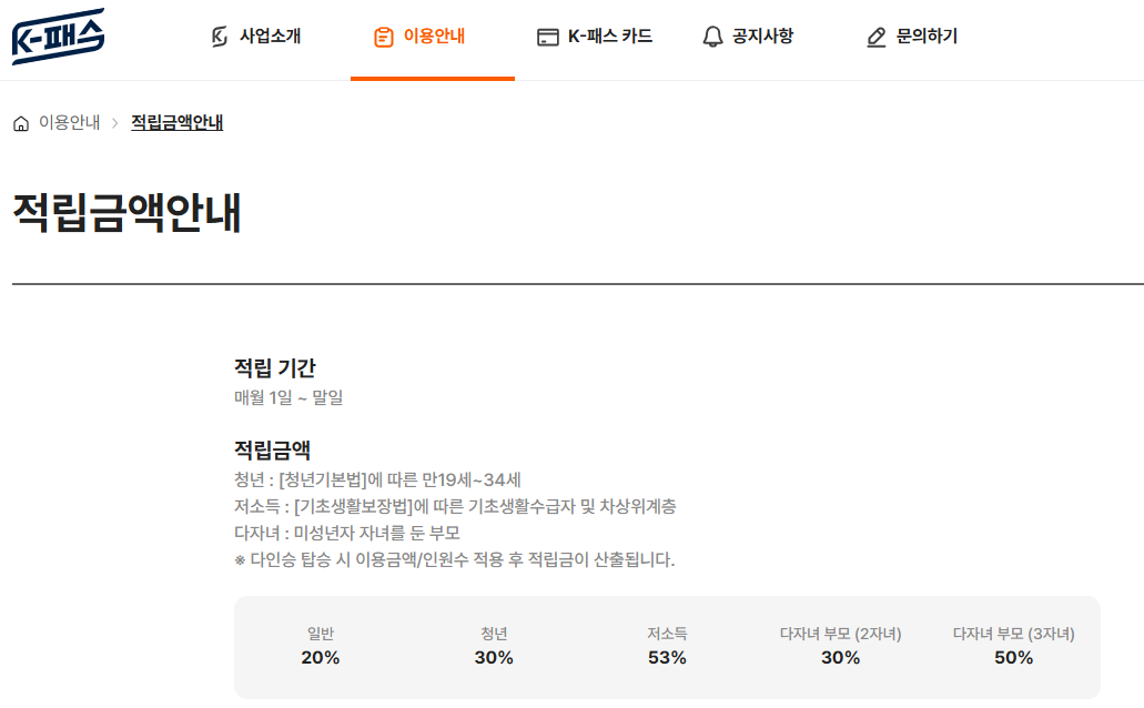 k패스 적립금액 바로 알아보기