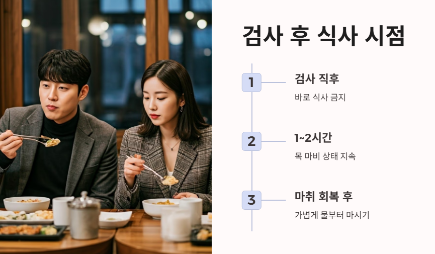 검사 후 바로 식사해도 될까?