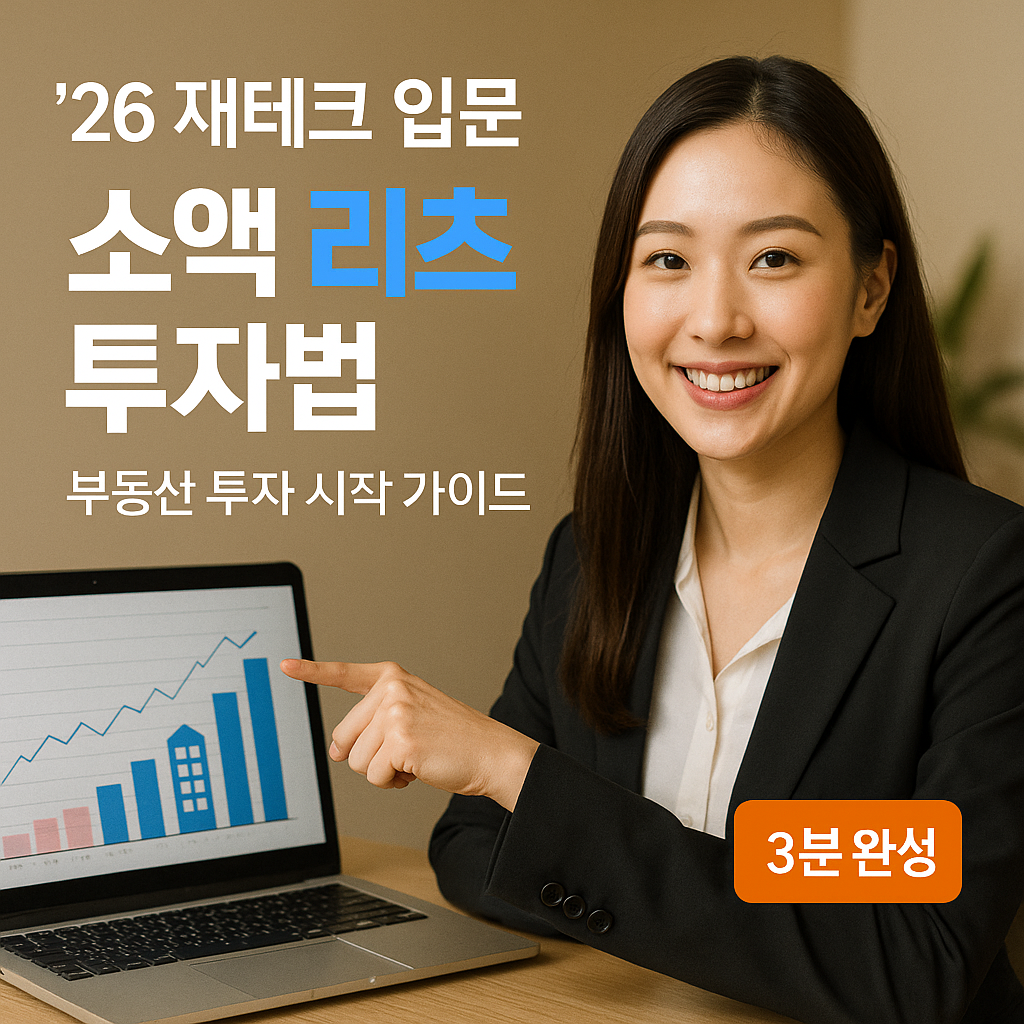 [&rsquo;26 재테크 입문] 소액 리츠 투자법 ｜ 부동산 투자 시작 가이드