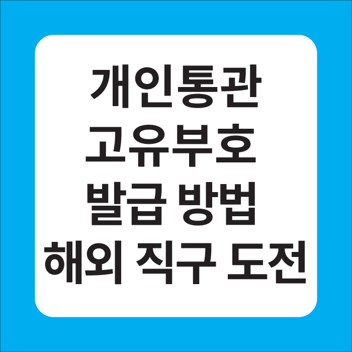 개인통관고유부호 발급방법 해외 직구 도전