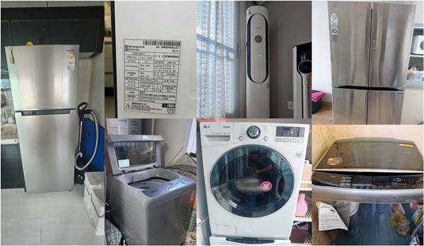 인천 피커스 중고 냉장고 세탁기 에어컨 건조기 가전 매입 내역