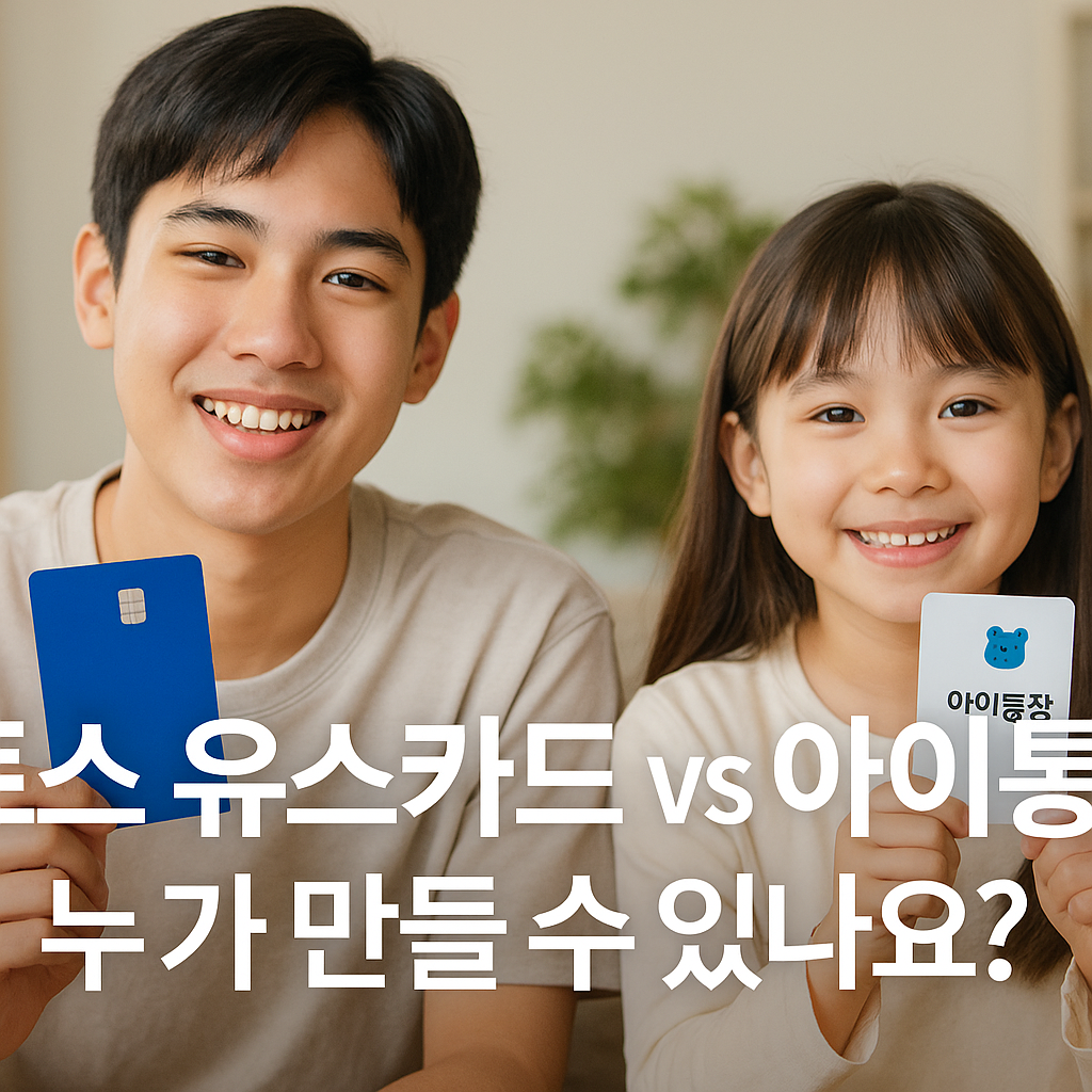 토스유스카드 vs 아이통장 누가 만들수 있나요