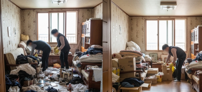 영월 고독사청소 및 정리중