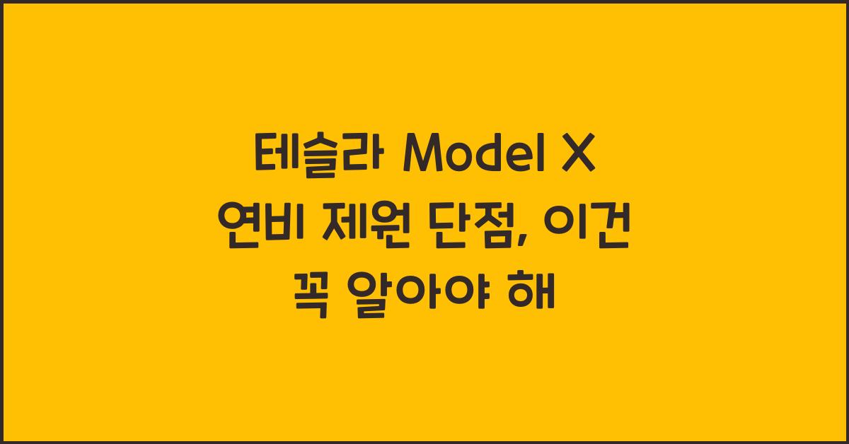 테슬라 Model X 연비 제원 단점