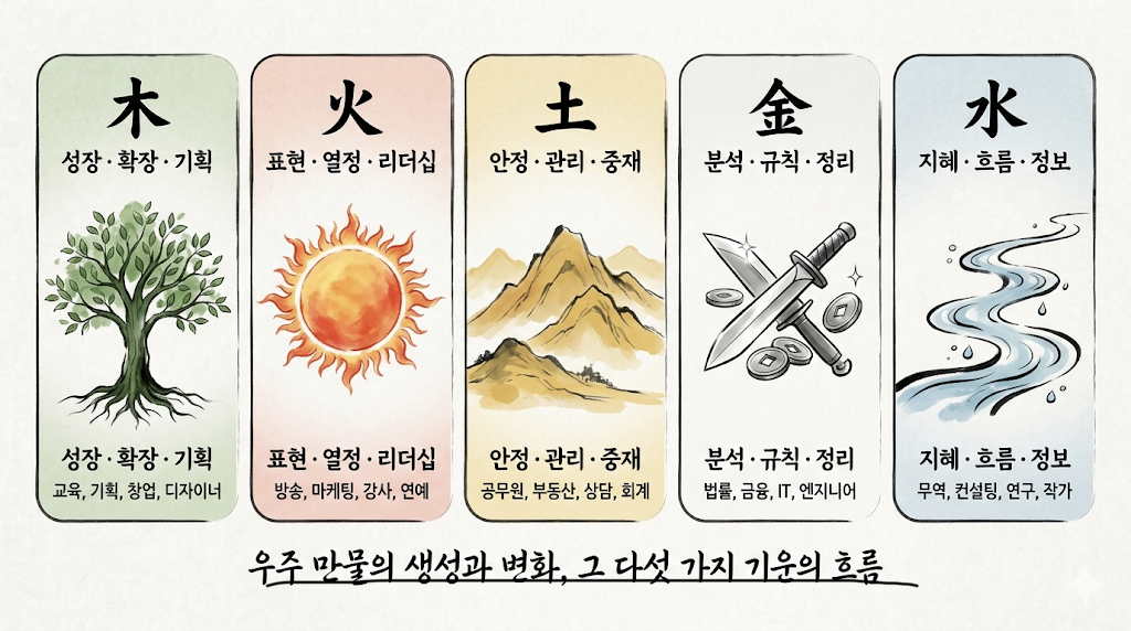 사주명리학으로 보는 직업과 적성 &ndash; 오행별 맞는 직업군