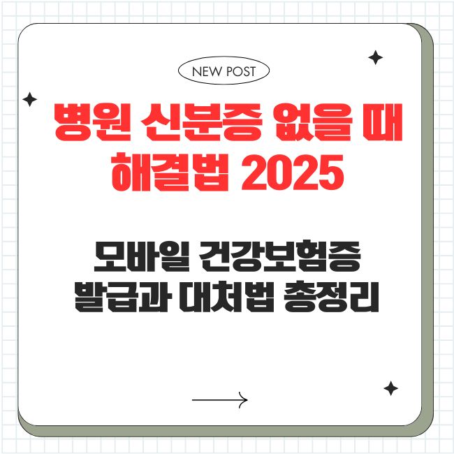 병원 신분증 없을 때 해결법 2025 ❘ 모바일 건강보험증 발급과 대처법 총정리